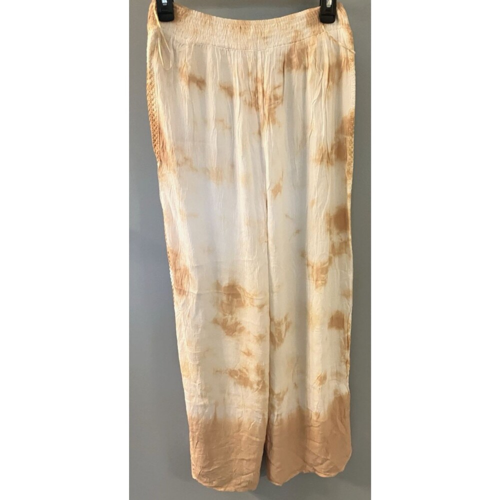 NWT Kiwi & Punch Miami Boho Wide Leg Tie Dyed Summer Pants Size Med Color Nude - Picture 7 of 7